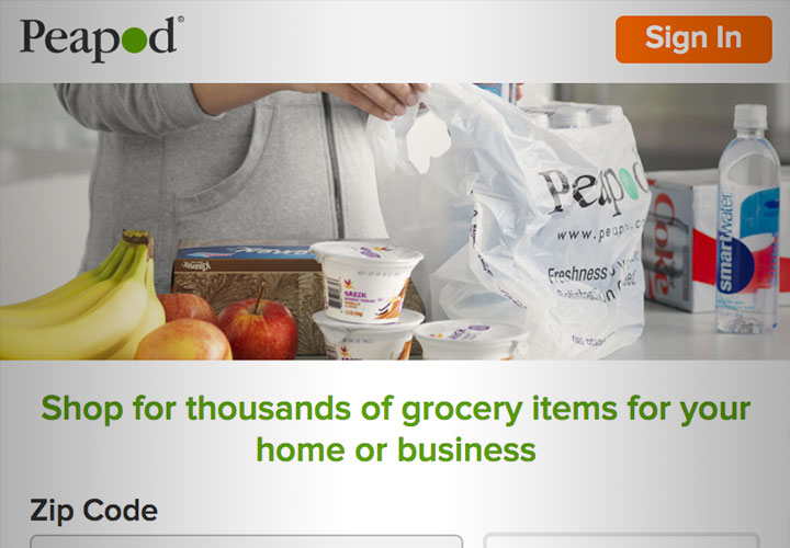 Screenshot of Peapod Gateway on mobile